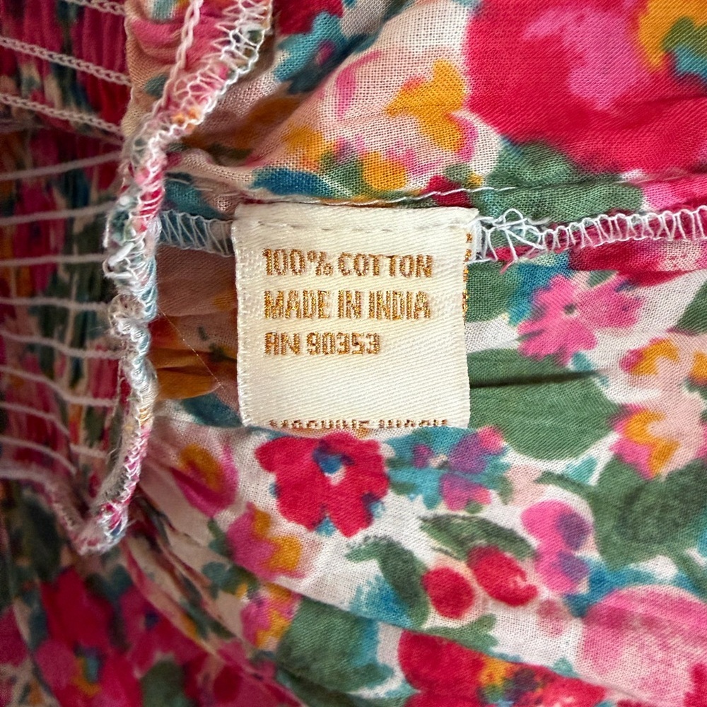 REBELLION EUC Floral Cottagecore Smocked Soft Girl Spring Blouse Women’s Size XS - Picture 7 of 10
